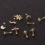 Screw Back Gold And Silver Stud Earring For Her, thumbnail 2 of 9