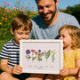 Father's Day Family Birth Flower Print Personalised, thumbnail 1 of 6