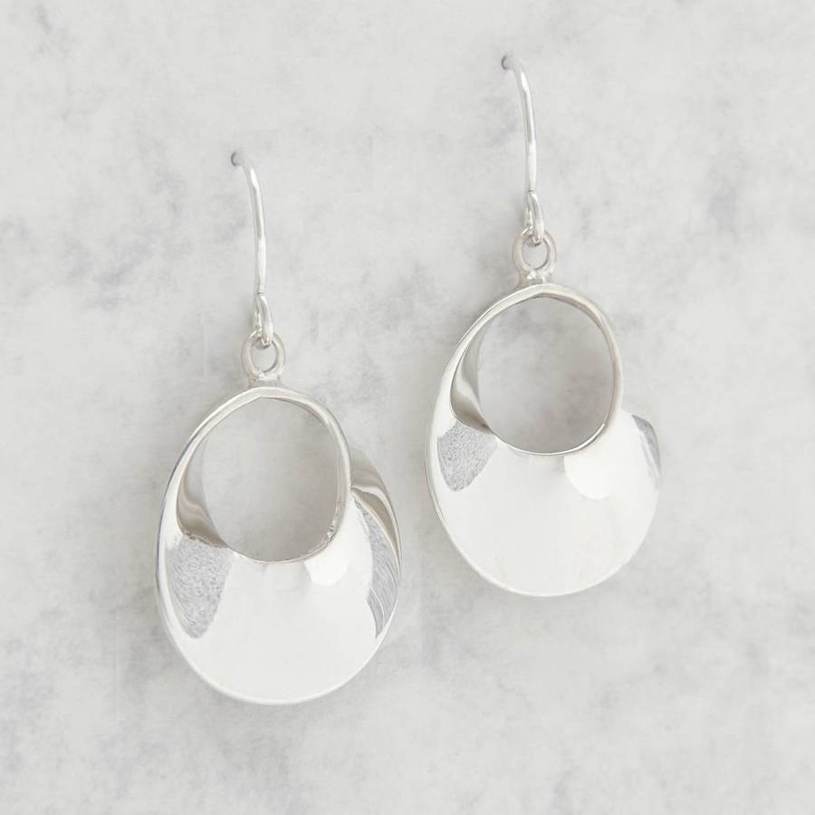 Sterling Silver Curved Circle Earrings By Tales From The Earth ...