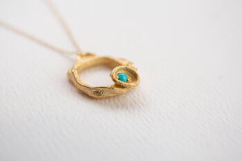 Real Turquoise Gold Vermeil Plated Eternity Necklace, 4 of 8