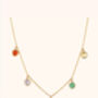 Gemstone Drop Necklace In 18ct Gold Vermeil Plated, thumbnail 4 of 5