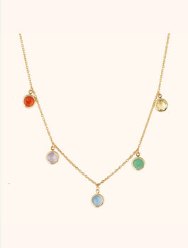 Gemstone Drop Necklace In 18ct Gold Vermeil Plated, 4 of 5