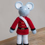 Hand Crochet Soldier Mouse, thumbnail 1 of 2