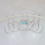 Sterling Silver And Turquoise Celestial Hoop Earrings, thumbnail 4 of 4