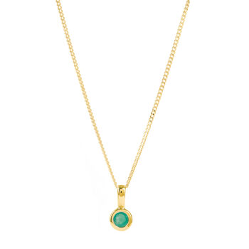 May Birthstone Emerald Silver/Gold Necklace, 6 of 12