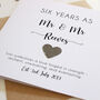 Personalised 6th Wedding Anniversary Card With Iron Heart, thumbnail 3 of 6