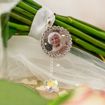 Personalised Photo Bridal Memorial Bouquet Charm, 3 of 7