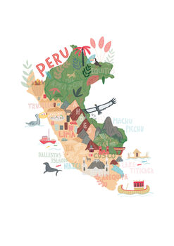 Peru Digital Map Print, 2 of 2