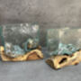 16cm Molten Glass Square Bowl On Teak Root Base, thumbnail 3 of 12