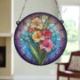 Gladiolus Stained Glass Effect Suncatcher, thumbnail 3 of 6