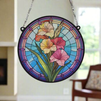 Gladiolus Stained Glass Effect Suncatcher, 3 of 6