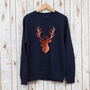 Ladies Christmas Jumper With Copper Stag, thumbnail 3 of 7
