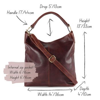 Leather Shoulder Bag, Brown, 7 of 7
