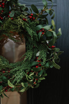Green Foliage And Red Berry Wreath, 2 of 3