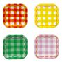 Colourful Gingham Square Paper Plates Pack Of 12, thumbnail 2 of 8