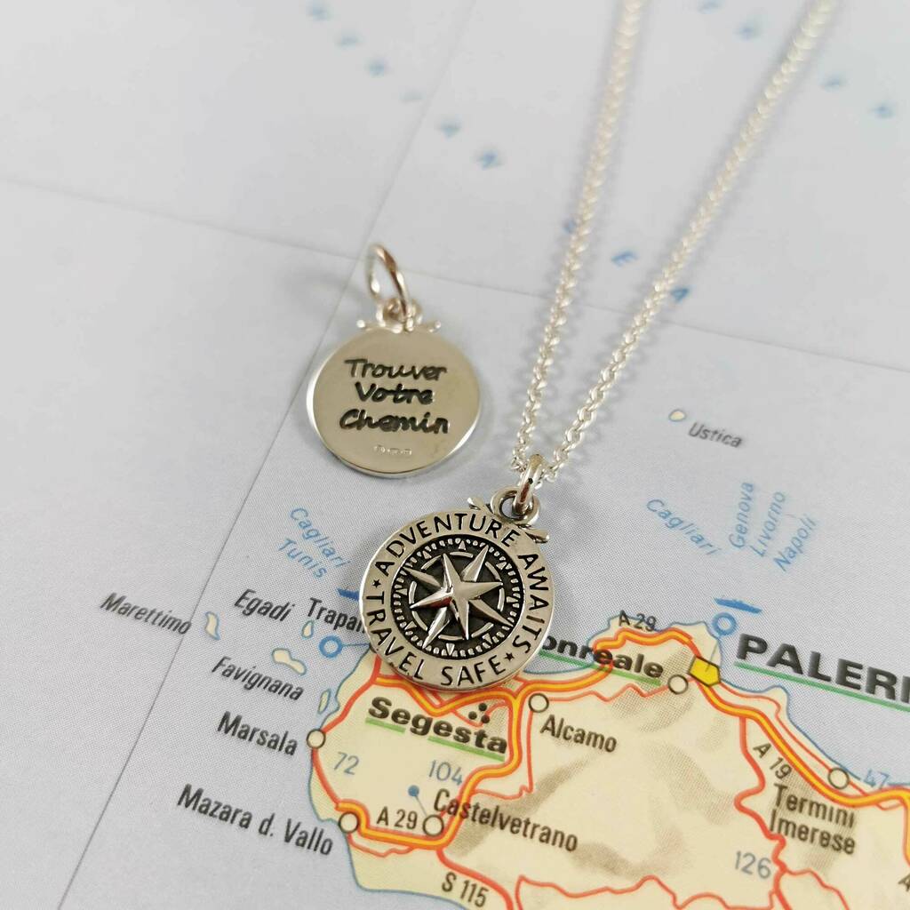 Silver Travel Charm Necklace main image 1