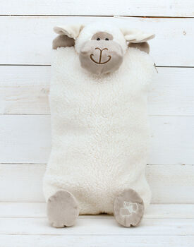 Sheep Cover And Hot Water Bottle With Engraved Heart, 7 of 10