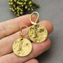 Hammered Disc Drop Earrings, thumbnail 3 of 6
