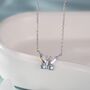 Sterling Silver Simulated Moonstone Butterfly Necklace, thumbnail 1 of 12