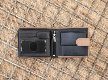 Personalised Men's Leather Wallet Rfid Safe Gift, 6 of 9