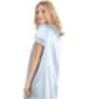 British Made Pale Blue Short Sleeved Satin Nightdress With Lace Detail Ladies Size 8 To 28 UK, thumbnail 2 of 4