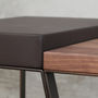 Handcrafted Leather Walnut Coffee Table, thumbnail 2 of 4