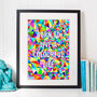 Born To Be Colourful Graphic Art Print, thumbnail 1 of 3