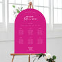 Pink Curved Welcome Sign, Modern Bright Wedding, thumbnail 5 of 7
