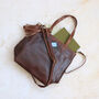 Leather Shopper Tote Bag, Distressed Brown, thumbnail 2 of 5