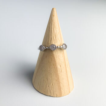 Sterling Silver Crystal Detail Adjustable Ring, 5 of 5