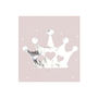 Pink And Silver Foiled Princess Tiara Paper Napkins, thumbnail 2 of 3