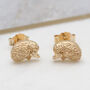 18ct Gold Plated Or Silver Baby Hedgehog Stud Earrings, thumbnail 2 of 8