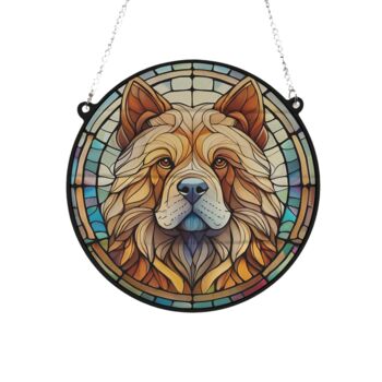 Chow Chow Stained Glass Effect Suncatcher, 3 of 3