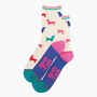 Women's Bamboo Socks Cream Multicoloured Sausage Dogs, thumbnail 1 of 4