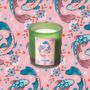Pisces Zodiac Illustration Frosted Green Scented Candle, thumbnail 1 of 3