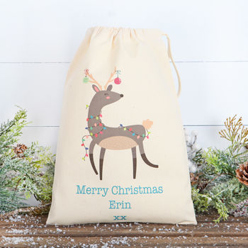 Personalised Christmas Reindeer Cotton Bags, 5 of 5