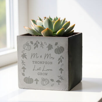 Personalised Spooky Pumpkin Concrete Plant Pot, 2 of 3