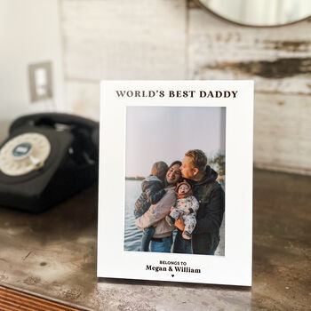 Personalised World's Best Daddy Photo Frame Gift, 9 of 10