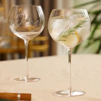 Set Of Two Personalised Gin Glasses Gift, 4 of 6