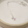 Sterling Silver Small Birthstone Heart Bracelet, thumbnail 3 of 8