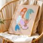 Let’s Be Mermaids Art Print, thumbnail 2 of 9
