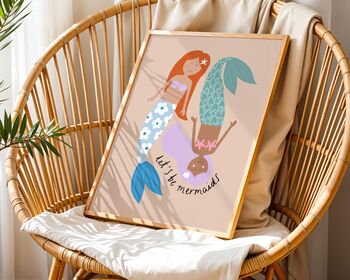 Let’s Be Mermaids Art Print, 2 of 9