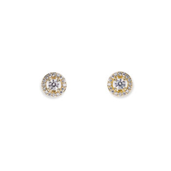 Balmoral Rhodium Gold Or Rose Gold Plated Stud Earrings, 3 of 12