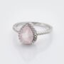 Rose Quartz 925 Sterling Silver Pear Drop Ring, thumbnail 1 of 5