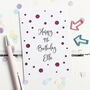 Personalised Polka Dot Glitter Cut Out Birthday Card, thumbnail 1 of 3