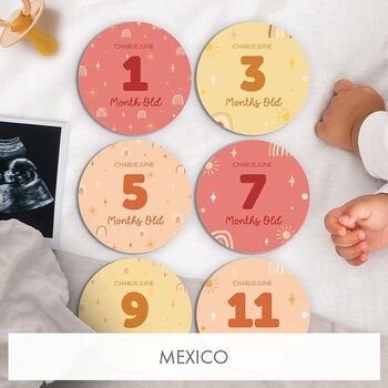 Personalised Boho Rainbows Design Milestone Disc, 9 of 9