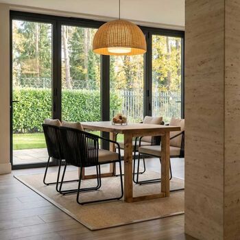 Trevon Solid Wood Dining Table With Wooden Square Legs, 5 of 10