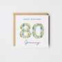 Personalised Happy 80th Birthday Card Liberty Style *Age Options, thumbnail 1 of 10