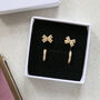 Bow And Huggie Hoops Earring Gift Set, thumbnail 1 of 4