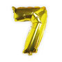 Individual Gold No Helium Number Party Balloon Seven, thumbnail 2 of 3